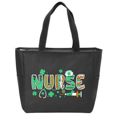Cute Funny St Patricks Day Nurse Zip Tote Bag