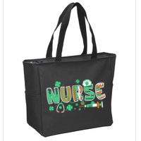 Cute Funny St Patricks Day Nurse Zip Tote Bag