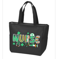 Cute Funny St Patricks Day Nurse Zip Tote Bag