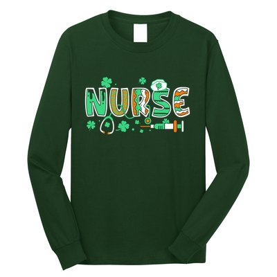Cute Funny St Patricks Day Nurse Long Sleeve Shirt