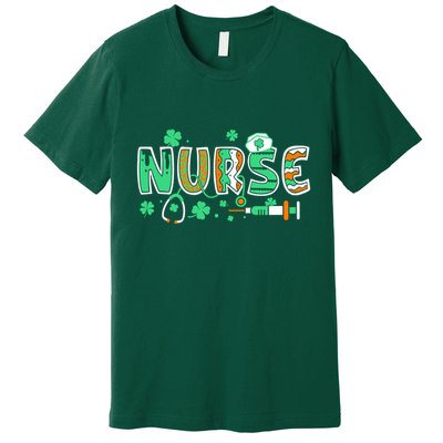 Cute Funny St Patricks Day Nurse Premium T-Shirt