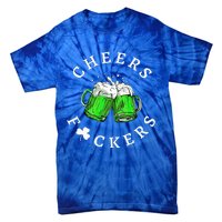 Cheers Fckers' St Patricks Day Beer Drinking Funny Tie-Dye T-Shirt