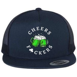 Cheers Fckers' St Patricks Day Beer Drinking Funny Flat Bill Trucker Hat