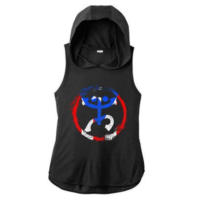 Coqui Frog Symbol Taino Puerto Rican Flag Boricua Boriken Ladies PosiCharge Tri-Blend Wicking Draft Hoodie Tank