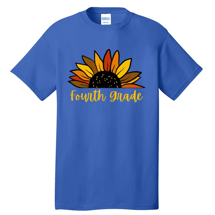 Cute Fall Sunflower Back To School Fourth Grade 4Th Grade Great Gift Tall T-Shirt