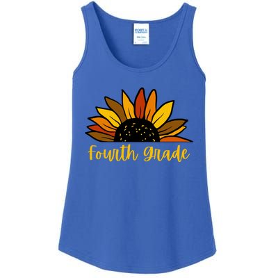 Cute Fall Sunflower Back To School Fourth Grade 4Th Grade Great Gift Ladies Essential Tank