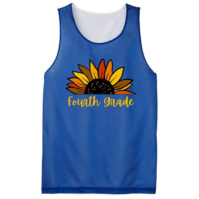 Cute Fall Sunflower Back To School Fourth Grade 4Th Grade Great Gift Mesh Reversible Basketball Jersey Tank