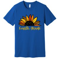 Cute Fall Sunflower Back To School Fourth Grade 4Th Grade Great Gift Premium T-Shirt