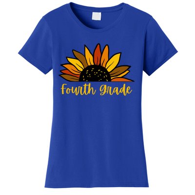 Cute Fall Sunflower Back To School Fourth Grade 4Th Grade Great Gift Women's T-Shirt