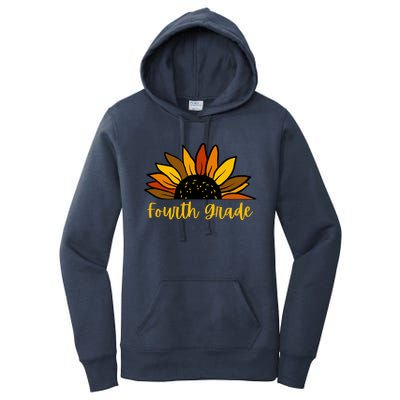 Cute Fall Sunflower Back To School Fourth Grade 4Th Grade Great Gift Women's Pullover Hoodie