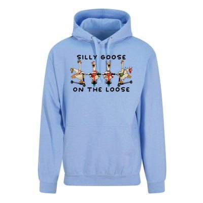 Cute Funny Santa Duck Silly Goose On The Loose Christmas Unisex Surf Hoodie