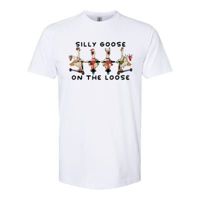 Cute Funny Santa Duck Silly Goose On The Loose Christmas Softstyle CVC T-Shirt