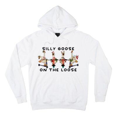 Cute Funny Santa Duck Silly Goose On The Loose Christmas Hoodie