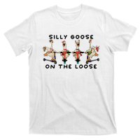 Cute Funny Santa Duck Silly Goose On The Loose Christmas T-Shirt