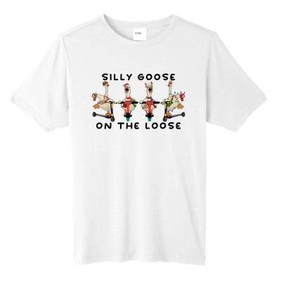 Cute Funny Santa Duck Silly Goose On The Loose Christmas Tall Fusion ChromaSoft Performance T-Shirt