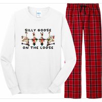 Cute Funny Santa Duck Silly Goose On The Loose Christmas Long Sleeve Pajama Set