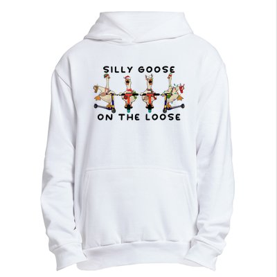 Cute Funny Santa Duck Silly Goose On The Loose Christmas Urban Pullover Hoodie