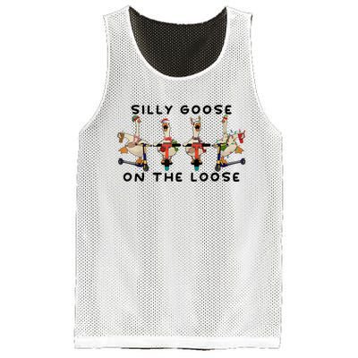 Cute Funny Santa Duck Silly Goose On The Loose Christmas Mesh Reversible Basketball Jersey Tank