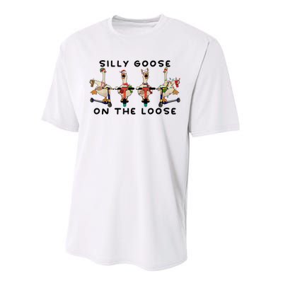 Cute Funny Santa Duck Silly Goose On The Loose Christmas Performance Sprint T-Shirt