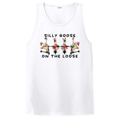 Cute Funny Santa Duck Silly Goose On The Loose Christmas PosiCharge Competitor Tank