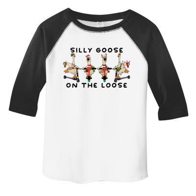 Cute Funny Santa Duck Silly Goose On The Loose Christmas Toddler Fine Jersey T-Shirt