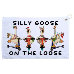 Cute Funny Santa Duck Silly Goose On The Loose Christmas Grommeted Golf Towel