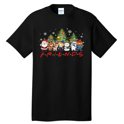 Christmas Friends Santa Rudolph Snowman Family Xmas Adults  Tall T-Shirt