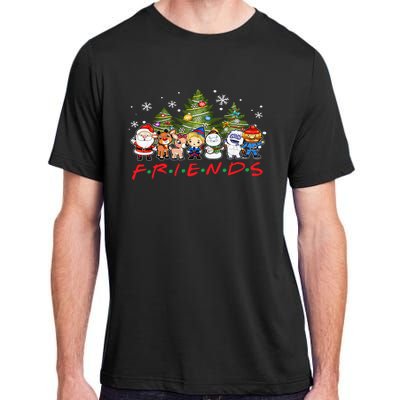 Christmas Friends Santa Rudolph Snowman Family Xmas Adults  Adult ChromaSoft Performance T-Shirt