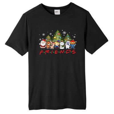 Christmas Friends Santa Rudolph Snowman Family Xmas Adults  Tall Fusion ChromaSoft Performance T-Shirt