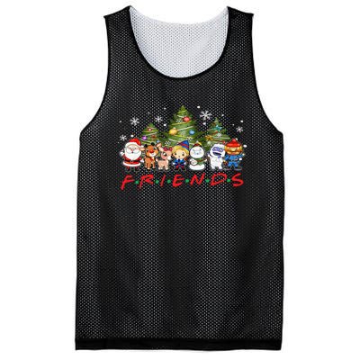 Christmas Friends Santa Rudolph Snowman Family Xmas Adults  Mesh Reversible Basketball Jersey Tank