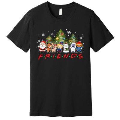 Christmas Friends Santa Rudolph Snowman Family Xmas Adults  Premium T-Shirt