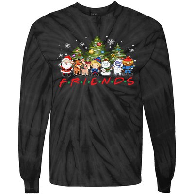 Christmas Friends Santa Rudolph Snowman Family Xmas Adults  Tie-Dye Long Sleeve Shirt