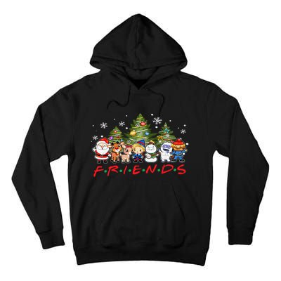 Christmas Friends Santa Rudolph Snowman Family Xmas Adults  Tall Hoodie