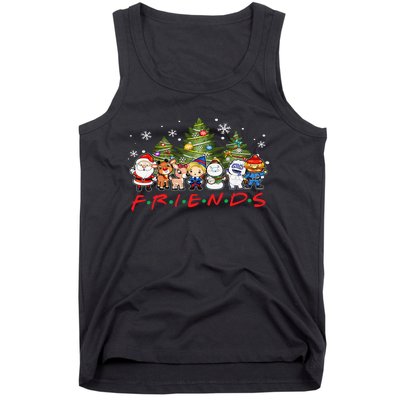 Christmas Friends Santa Rudolph Snowman Family Xmas Adults  Tank Top