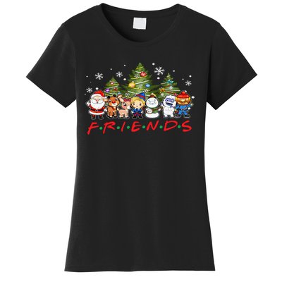 Christmas Friends Santa Rudolph Snowman Family Xmas Adults  Women's T-Shirt