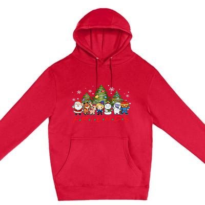 Christmas Friends Santa Rudolph Snowman Family Xmas Adults  Premium Pullover Hoodie