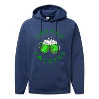 Cheers Fuckers St Patricks Day Women Beer Drinking Mugs Performance Fleece Hoodie