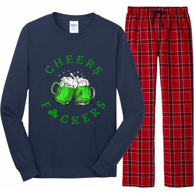 Cheers Fuckers St Patricks Day Women Beer Drinking Mugs Long Sleeve Pajama Set