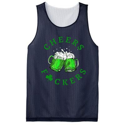 Cheers Fuckers St Patricks Day Women Beer Drinking Mugs Mesh Reversible Basketball Jersey Tank