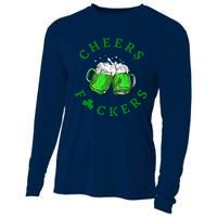 Cheers Fuckers St Patricks Day Women Beer Drinking Mugs Cooling Performance Long Sleeve Crew