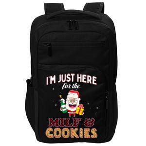 Christmas Funny Santa Just Here For The Milfs And Cookies Impact Tech Backpack