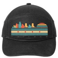 Chicago Flag Skyline Vintage Illinois City Retro Souvenir 7-Panel Snapback Hat