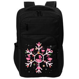 Christmas Flamingo Santa Hat Xmas Lights Flamingo Snowflakes Impact Tech Backpack