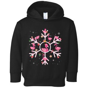 Christmas Flamingo Santa Hat Xmas Lights Flamingo Snowflakes Toddler Hoodie