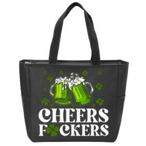 Cheers Fuckers St Patricks Day Funny Beer Drinking Mugs Zip Tote Bag