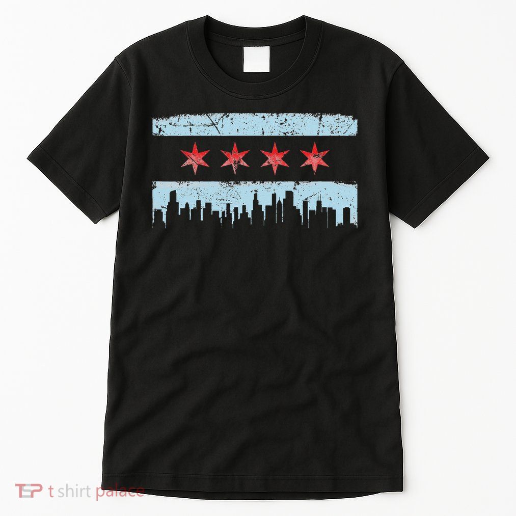 Chicago Flag Skyline Tall T-Shirt