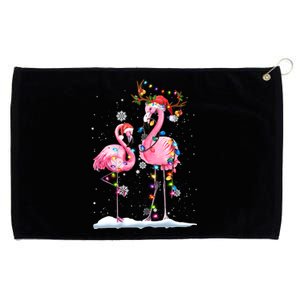 Christmas Flamingo Santa Hat Xmas Lights Flamingo Loves Gift Grommeted Golf Towel