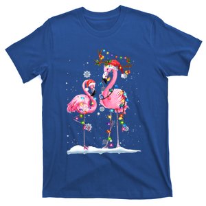 Christmas Flamingo Santa Hat Xmas Lights Flamingo Loves Gift T-Shirt