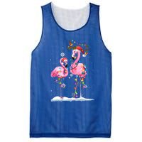 Christmas Flamingo Santa Hat Xmas Lights Flamingo Loves Gift Mesh Reversible Basketball Jersey Tank