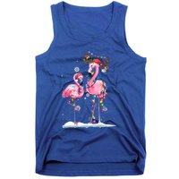 Christmas Flamingo Santa Hat Xmas Lights Flamingo Loves Gift Tank Top